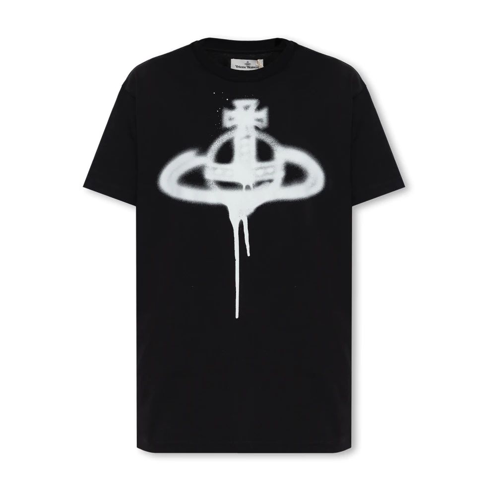 Vivienne Westwood T-shirt met logo Black Dames