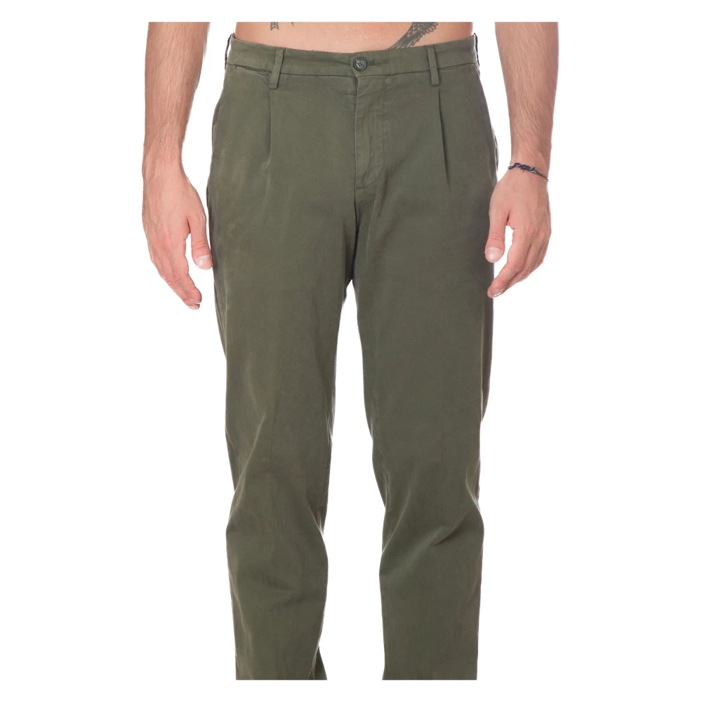 Briglia Geplooide katoenen broek Green Heren