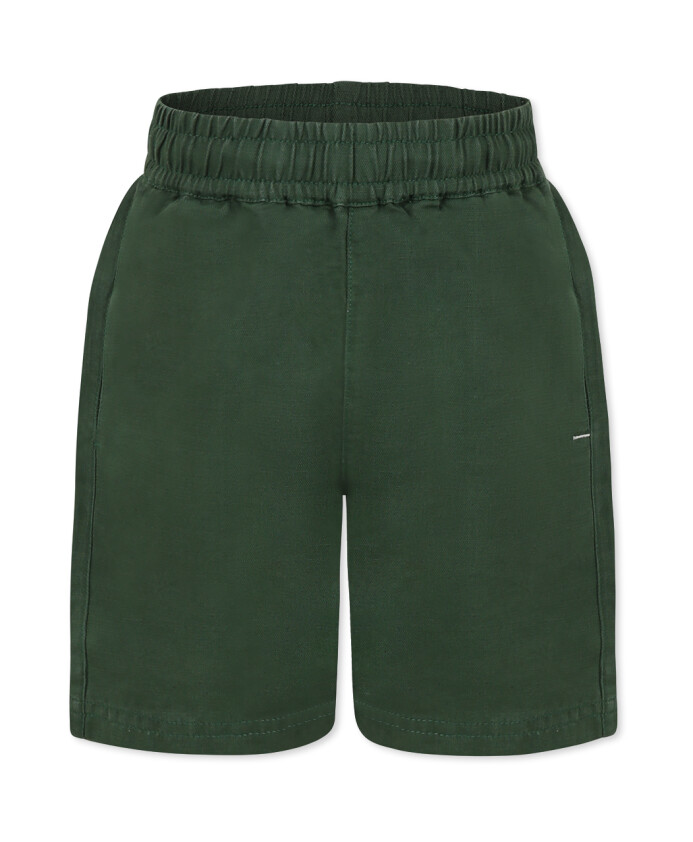 green-linen-cotton-blend-casual-shorts