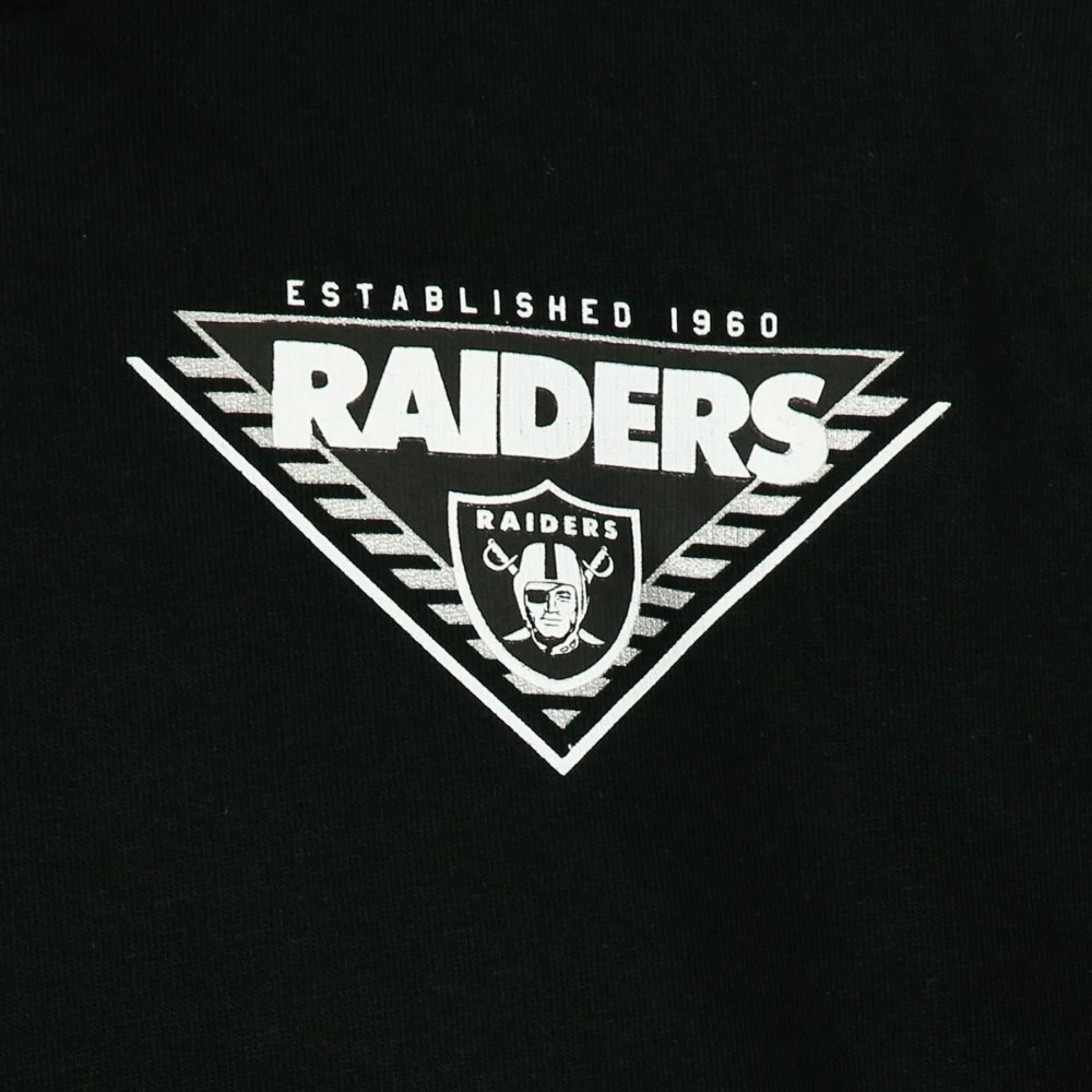 new era NFL Achterlogo Hoodie Zwart Wit Black Heren