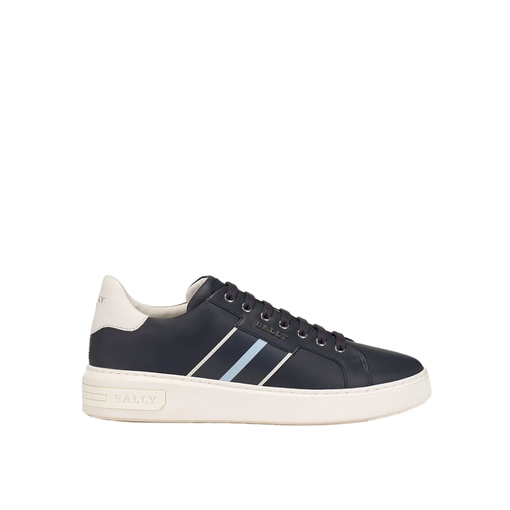 Bally Leren Sneakers Blue Heren