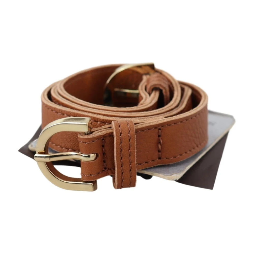 Ermanno Scervino Men's Brown Leather Double Buckle Waist Belt