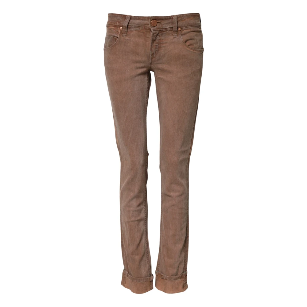 Acht Women's Brown Low Waist Skinny Denim - Straight Fit Jeans - W26 - Jeans