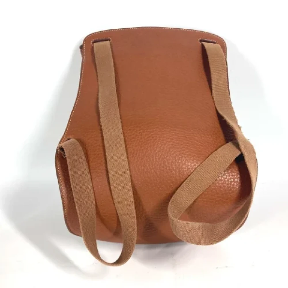 Hermès Vintage Pre-owned Leather backpacks Brown Dames