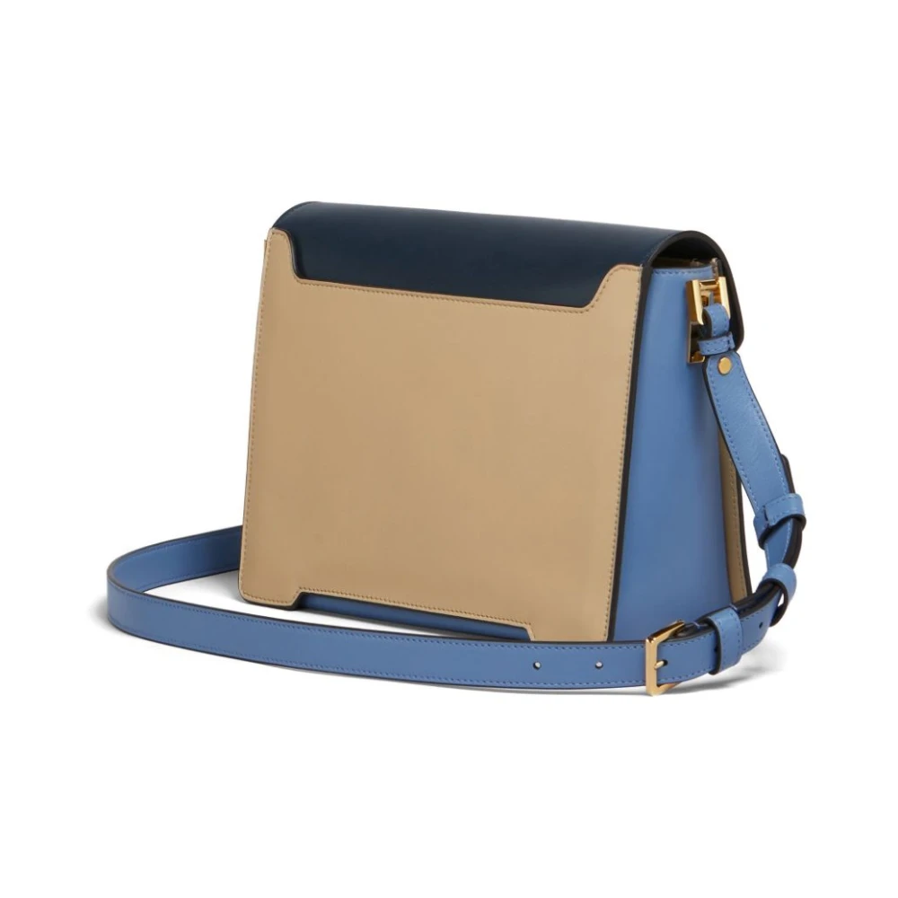 Marni Navy Blauwe Schoudertas met Overslag Multicolor Dames