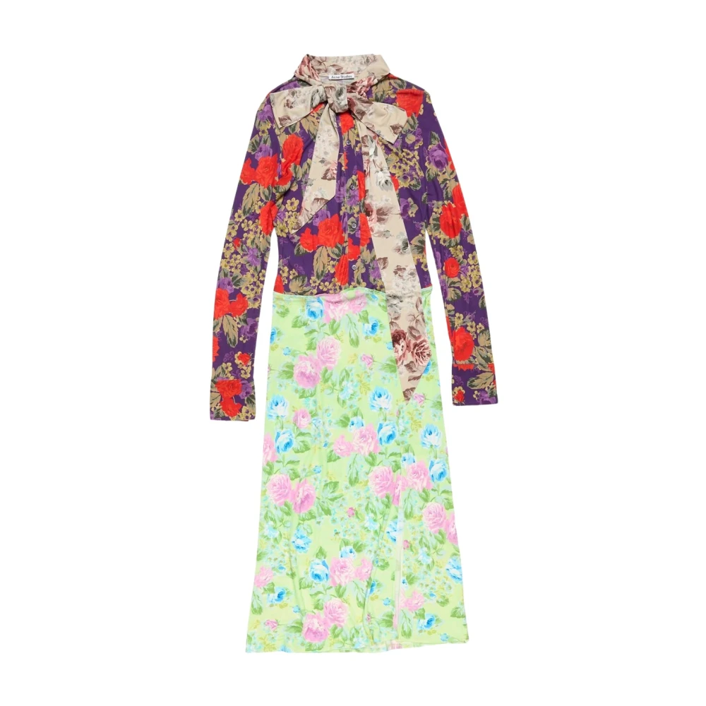 Acne Studios Multicolor Tryckt Midiklänning