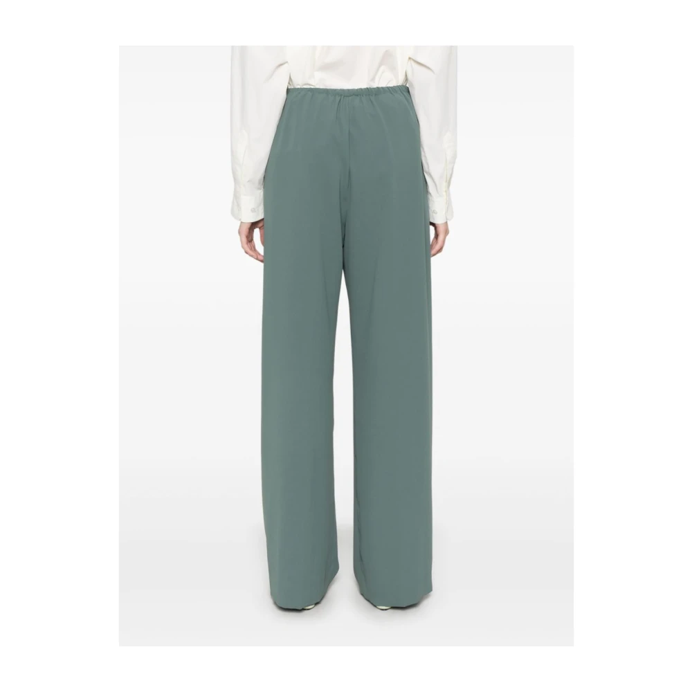 Dries Van Noten Wijde Lange Broek Green Dames