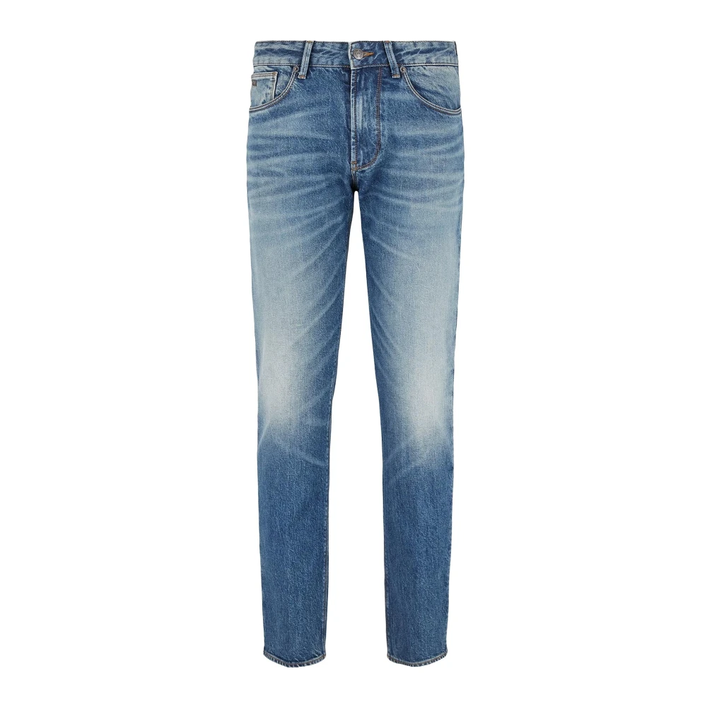 Emporio Armani Slim Fit Denim Jeans Lage Taille Blue Heren