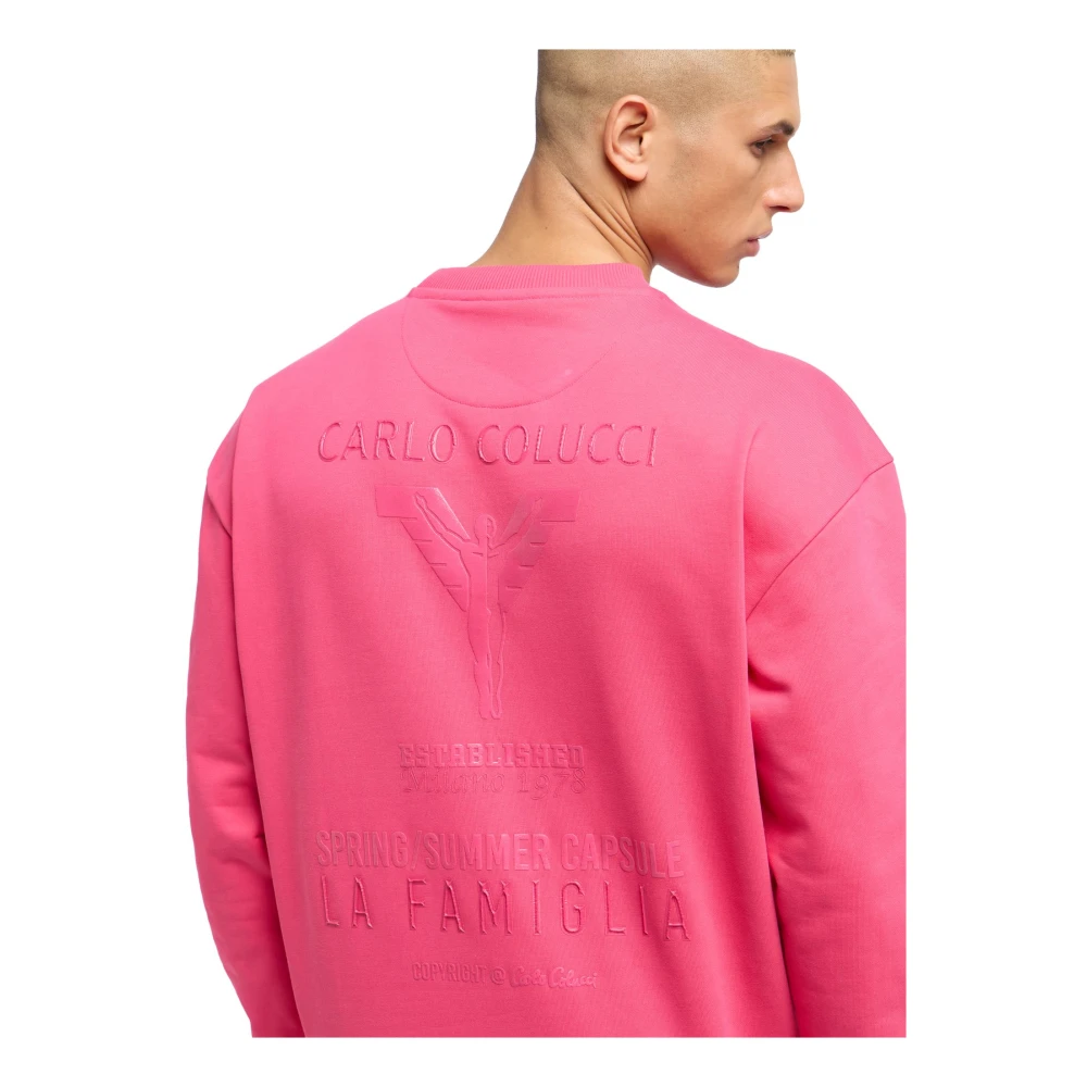 carlo colucci Premium Sweatshirt La Famiglia D'ottavio Pink Heren