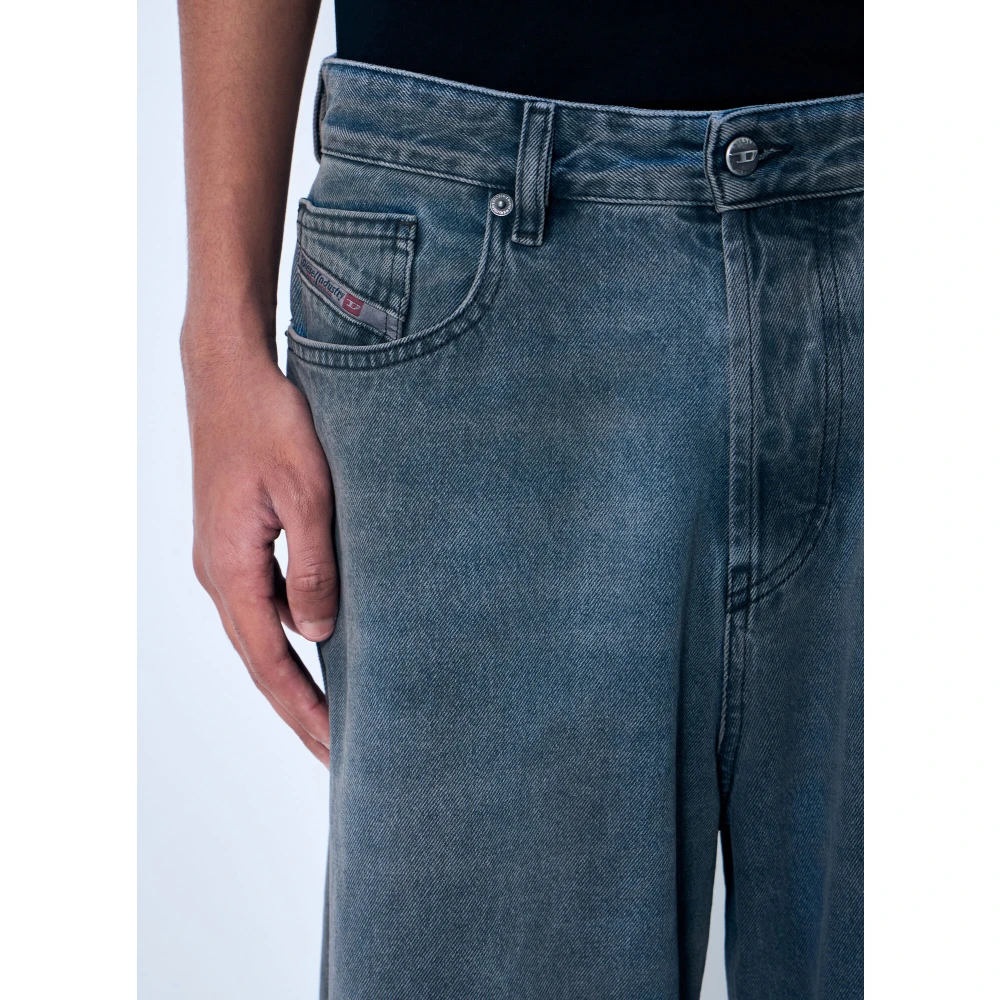 Diesel Vervaagde Denim Jeans met Logopatch Blue Heren