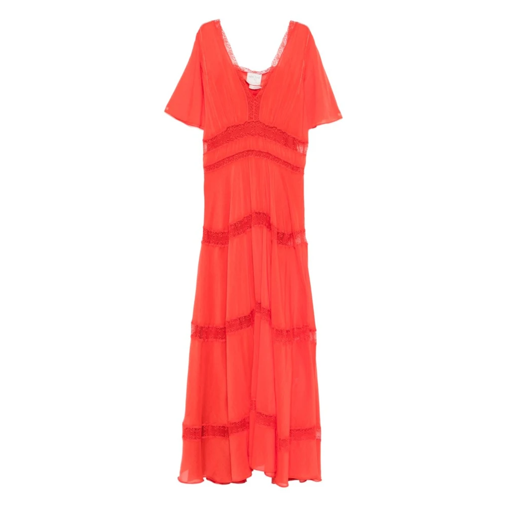 Forte Forte Women's Red Lace V-Neck Maxi Dress - Maxi Dresses - S - Dresses