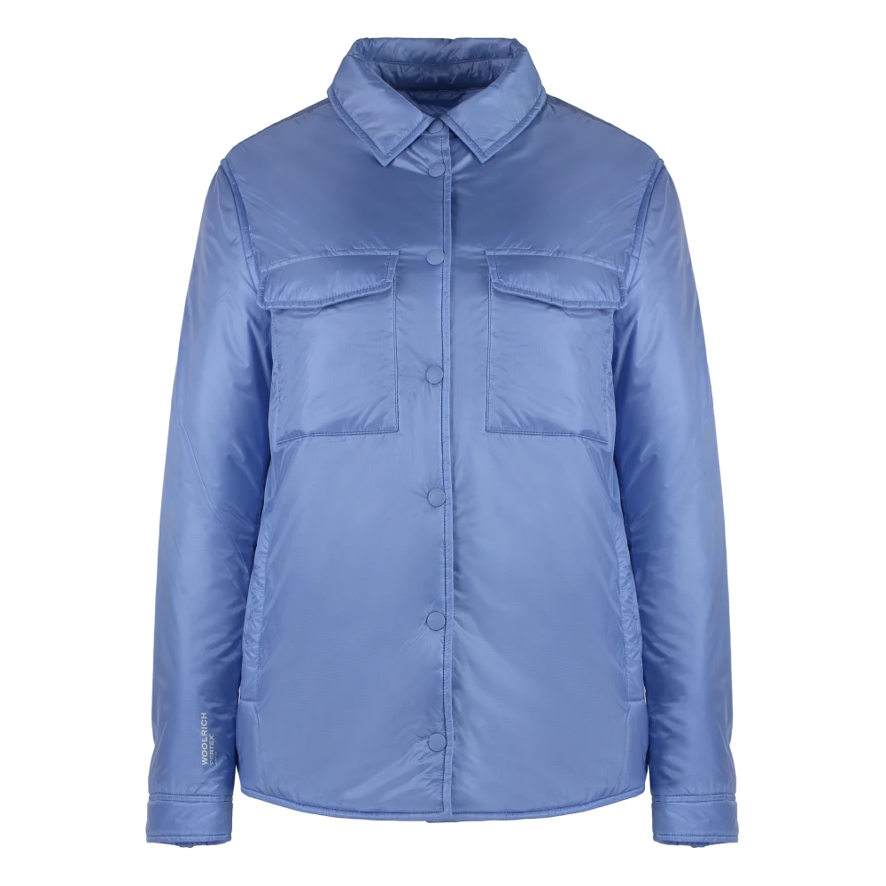 Woolrich Gewatteerd Nylon Overshirt Blue Dames