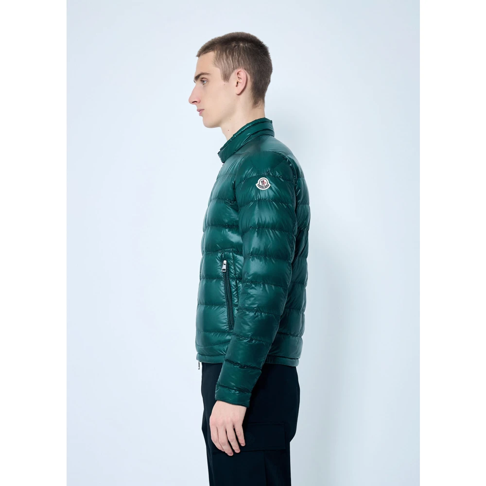 Moncler Acorus Short Down Jacket Green Heren