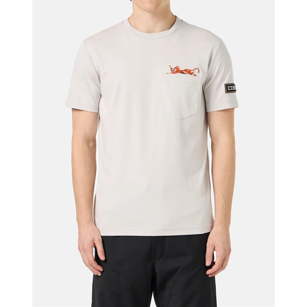 Iceberg Katoenen T-shirt met Yogi Bear Gray Heren
