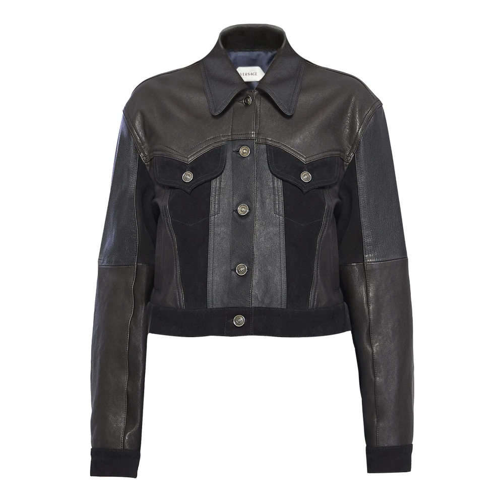 Versace Leather Slim Blouson - Female - Leather Jackets - Black - M - Jackets