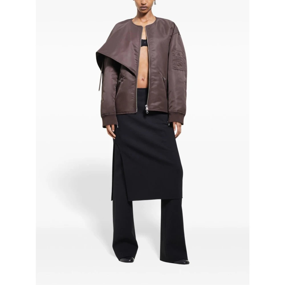 Courrèges Bruine Oversized Strik Detail Jas Brown Dames