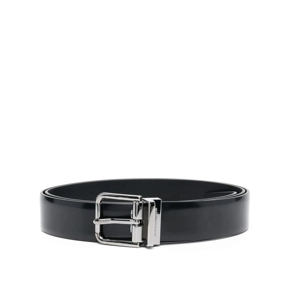 Dolce & Gabbana Mannelijk Zwart Accessoires Heren, 105 Cm, Leer, Riem Van Geborsteld Kalfsleer