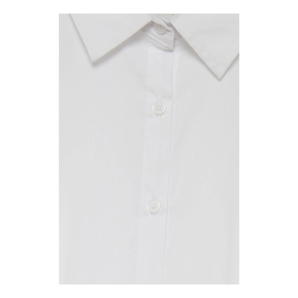 Ichi Witte Kraag Shirt Knoopsluiting White Dames
