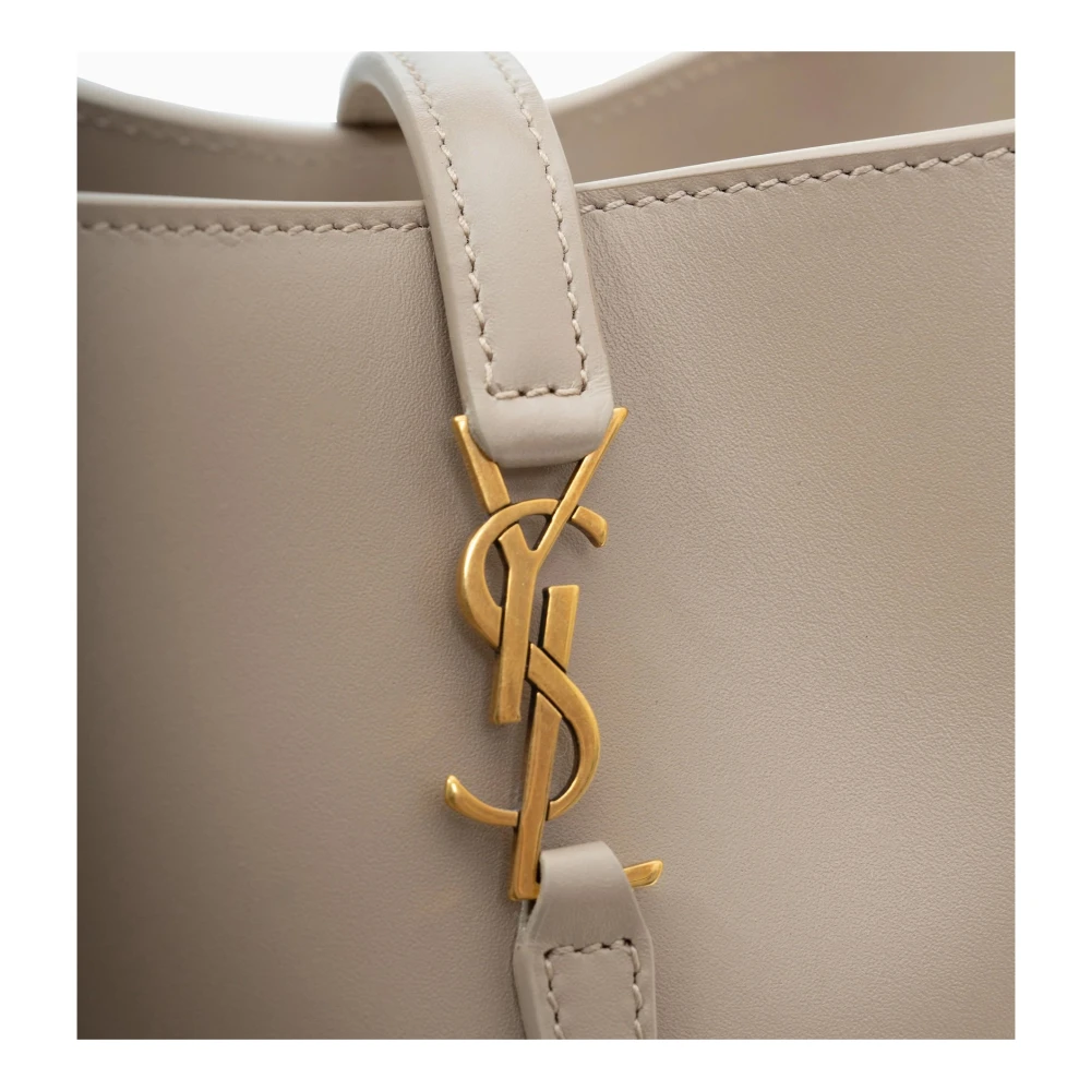 Saint Laurent Mini Schoudertas met Cassandre Sluiting Beige Dames