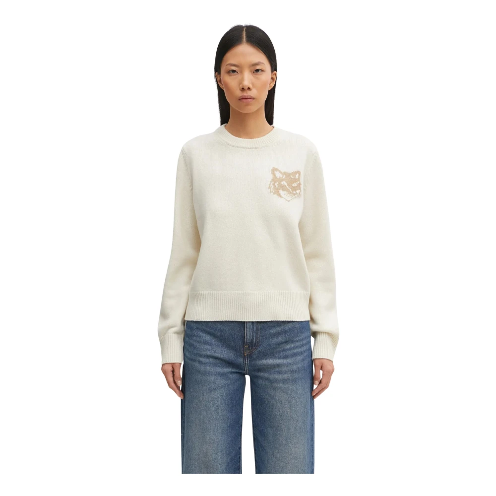 Maison Kitsuné Donna Crema Maglione "Fox Head" - Immagine 2