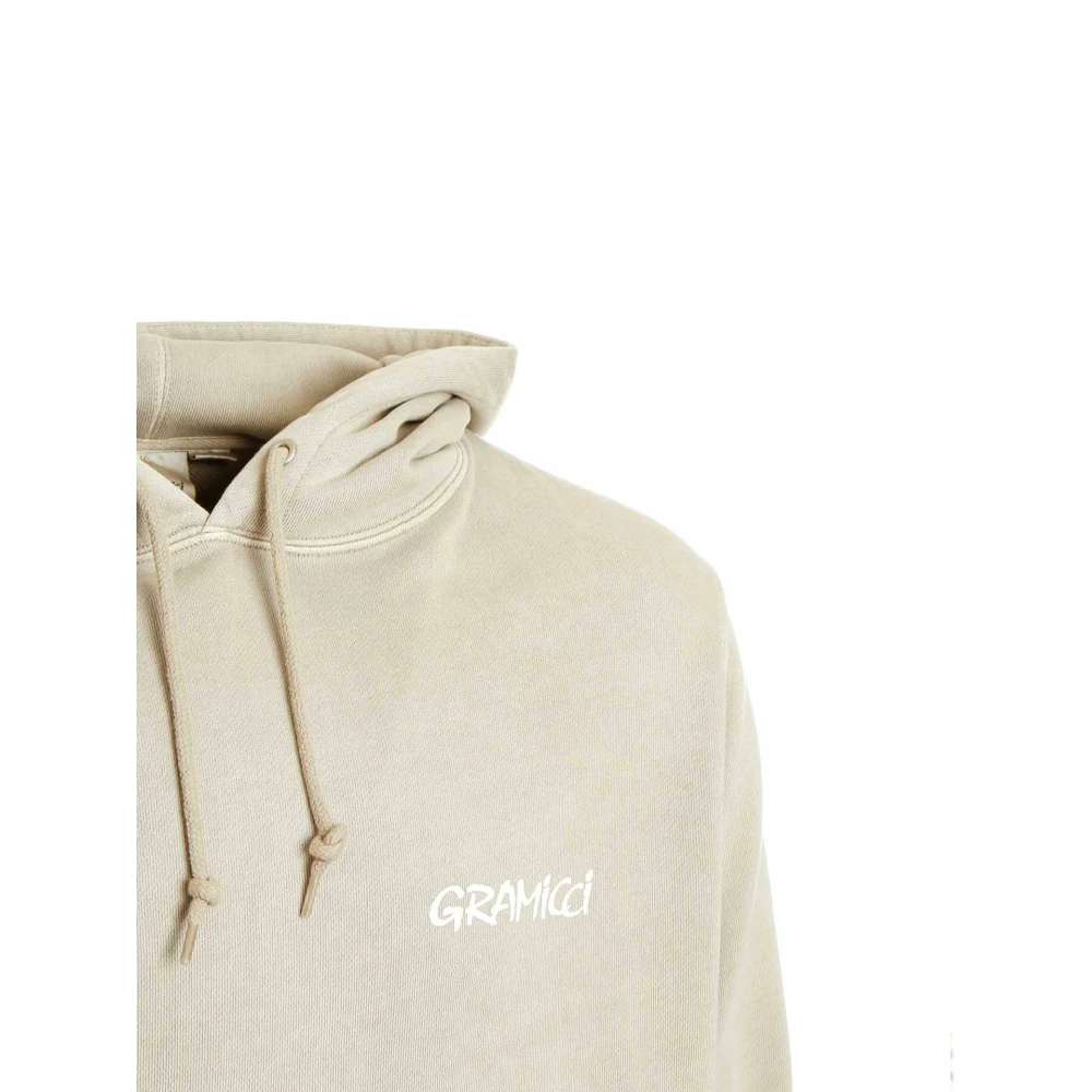 Gramicci Dubbele hoodie met print en kangoeroezak Beige Heren