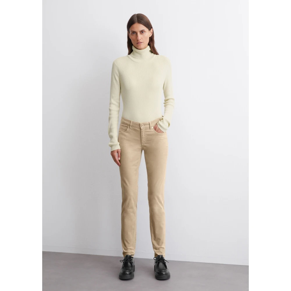 Marc O'Polo Fluwelen broek model Lulea slim Brown Dames