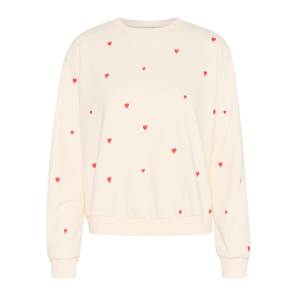 Saint Tropez Ice Flame Hearts Sweatshirt Beige Dames