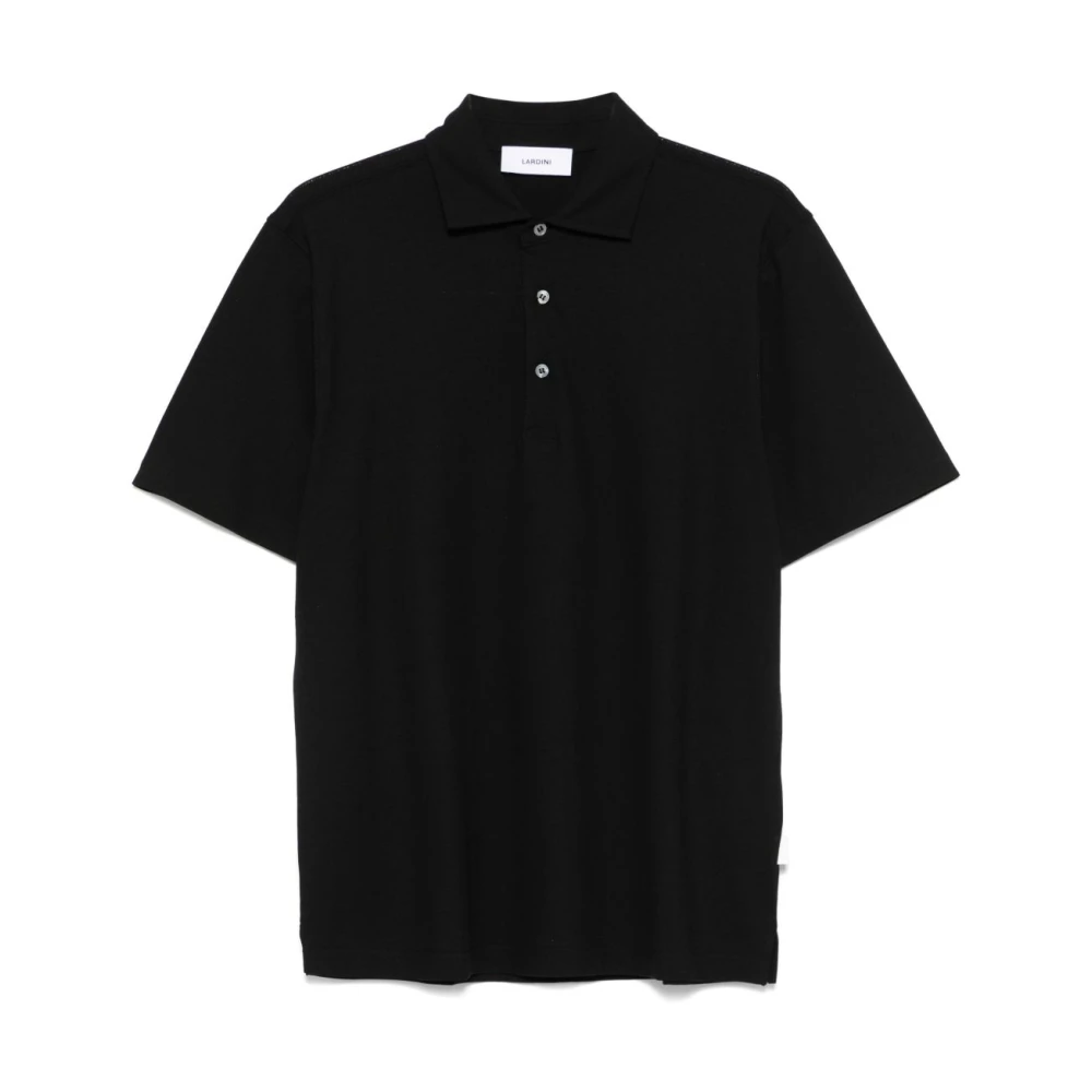 Lardini Zwarte Poloshirt met Logolabel Black Heren