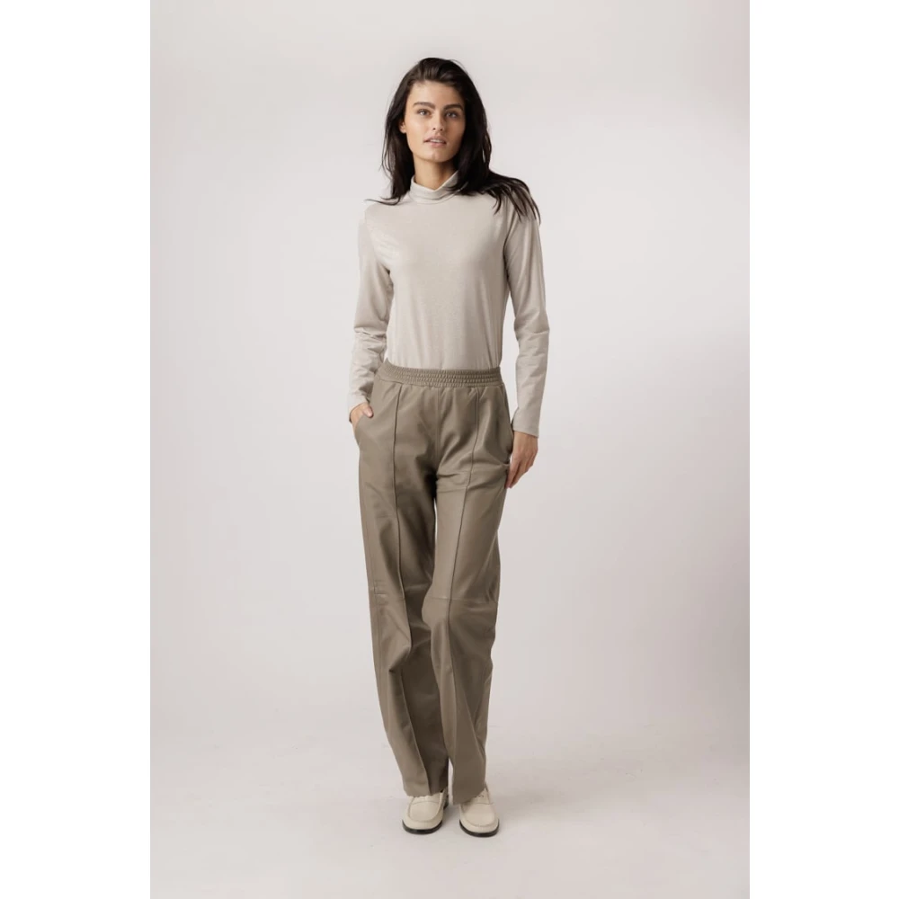 Alter Ego Lucca Clay Leren Broek Brown Dames