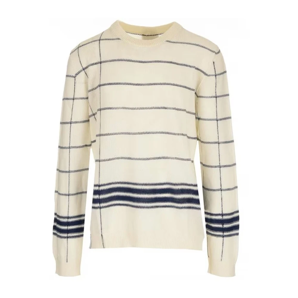 Maison Margiela Gestreepte Trui Wit White Heren