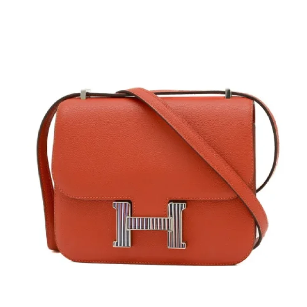 Hermès Vintage Pre-owned Leather crossbody-bags Red Dames