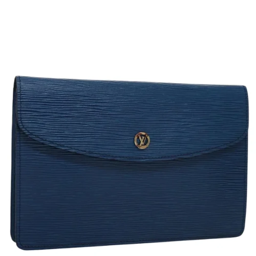 Louis Vuitton Vintage Pre-owned Leather clutches Blue Dames