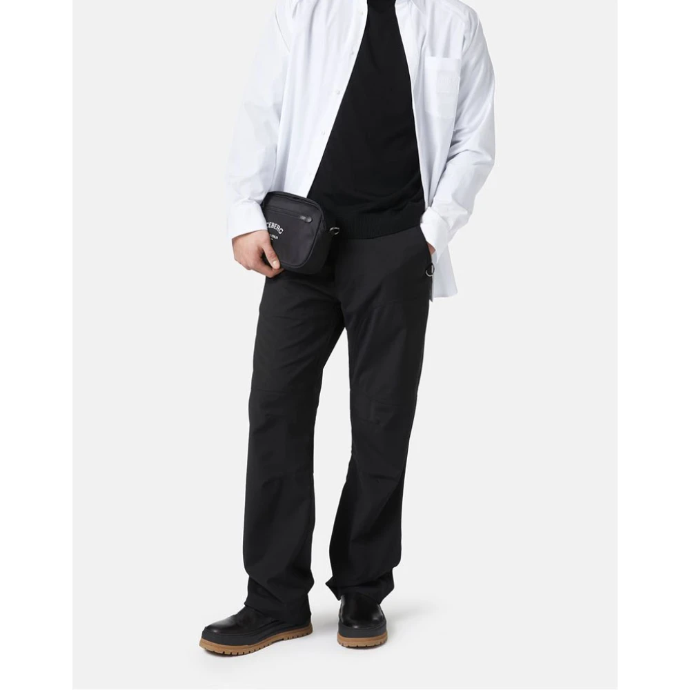 Iceberg Wollen coltrui met logo Black Heren