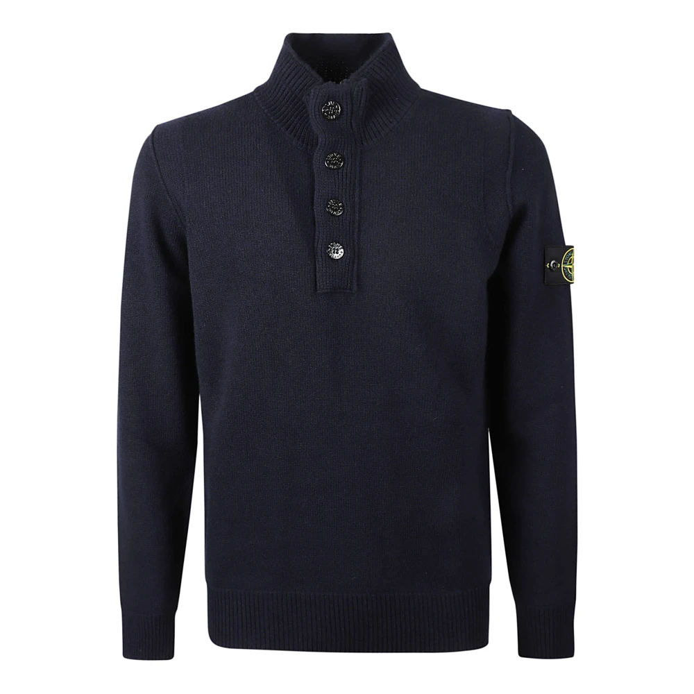 Stone Island Stilfull Stickad Tröja för Män Blue, Herr