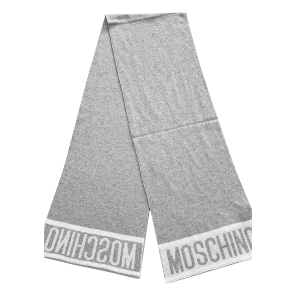 Moschino Grijze Rechthoekige Sjaal Zachte Touch Gray Heren