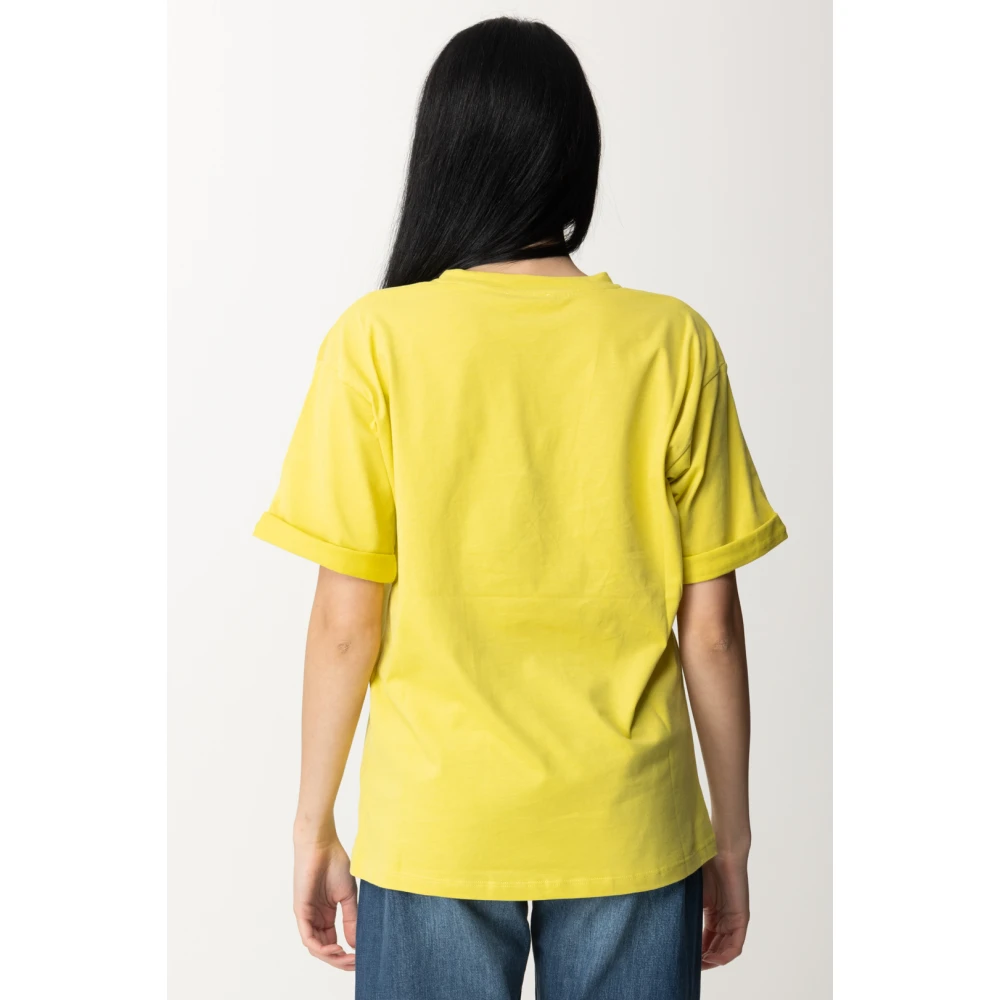 Elisabetta Franchi Gele Sweaters met Opgestikte Mouwen Yellow Dames