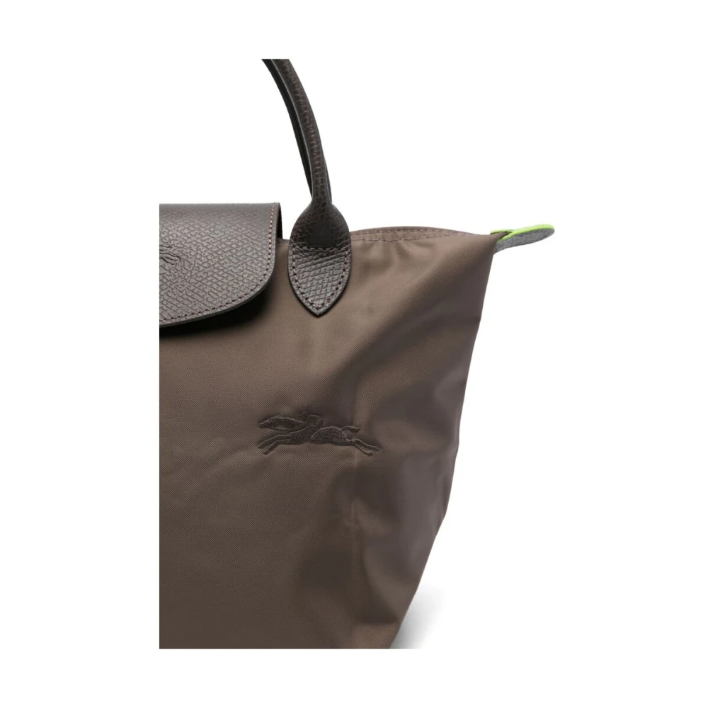 Longchamp Bruine Canvas Foldover Top Tas Brown Dames