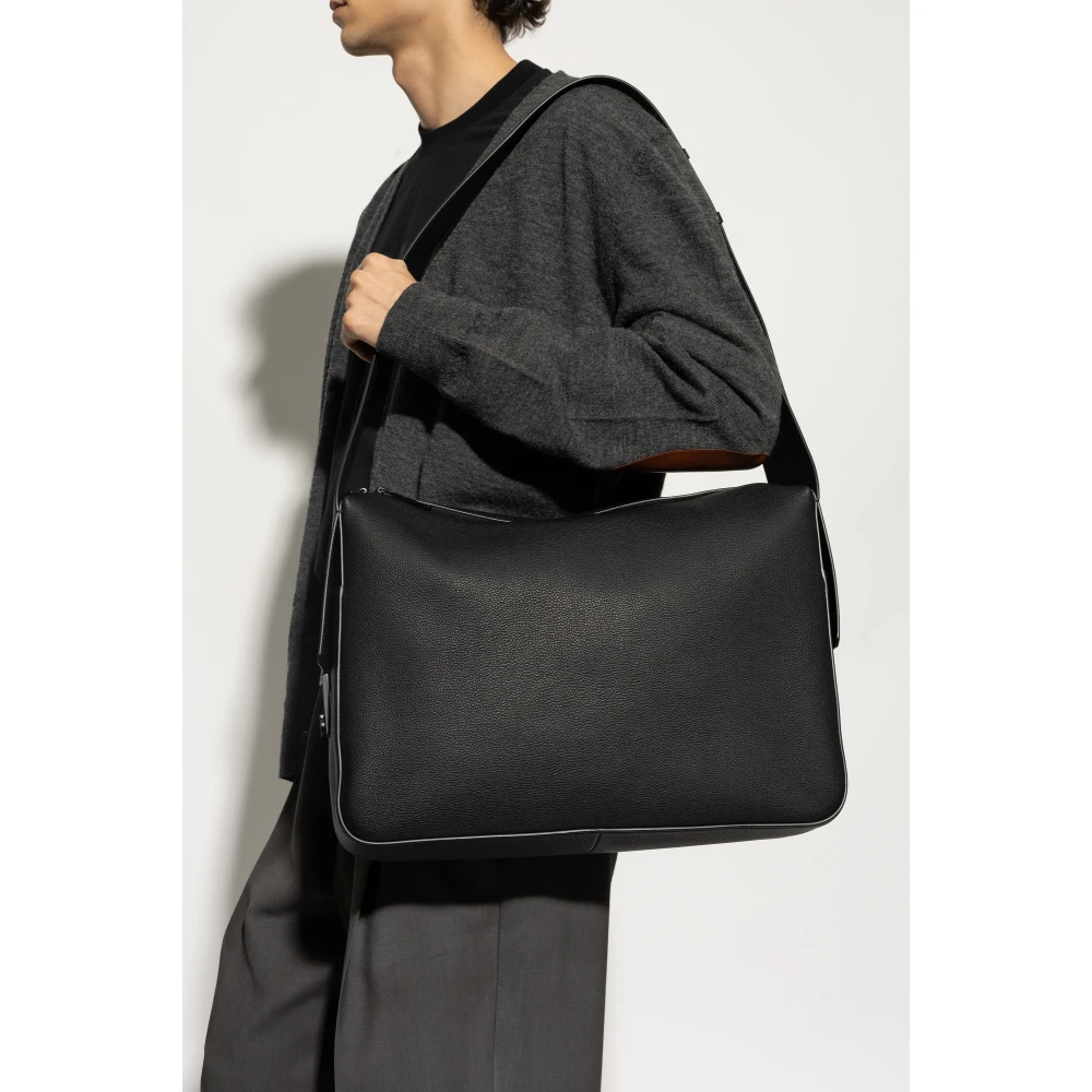Salvatore Ferragamo Schoudertas Twins Black Heren