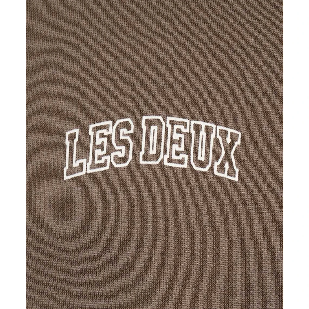 Les Deux Blake Katoenen Crew-Neck Sweatshirt Brown Heren