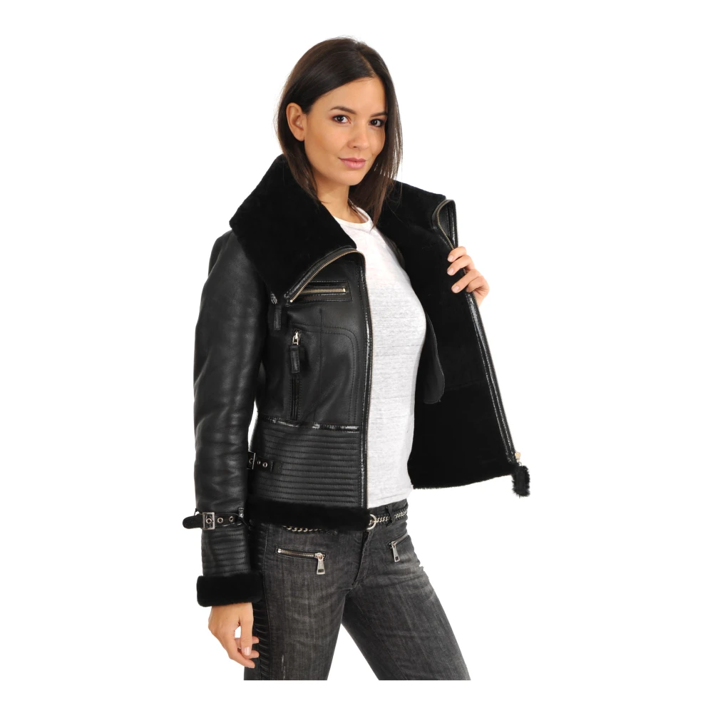 La Canadienne Zwart Geolied Lam Eco-vriendelijk Merinowol Black Dames
