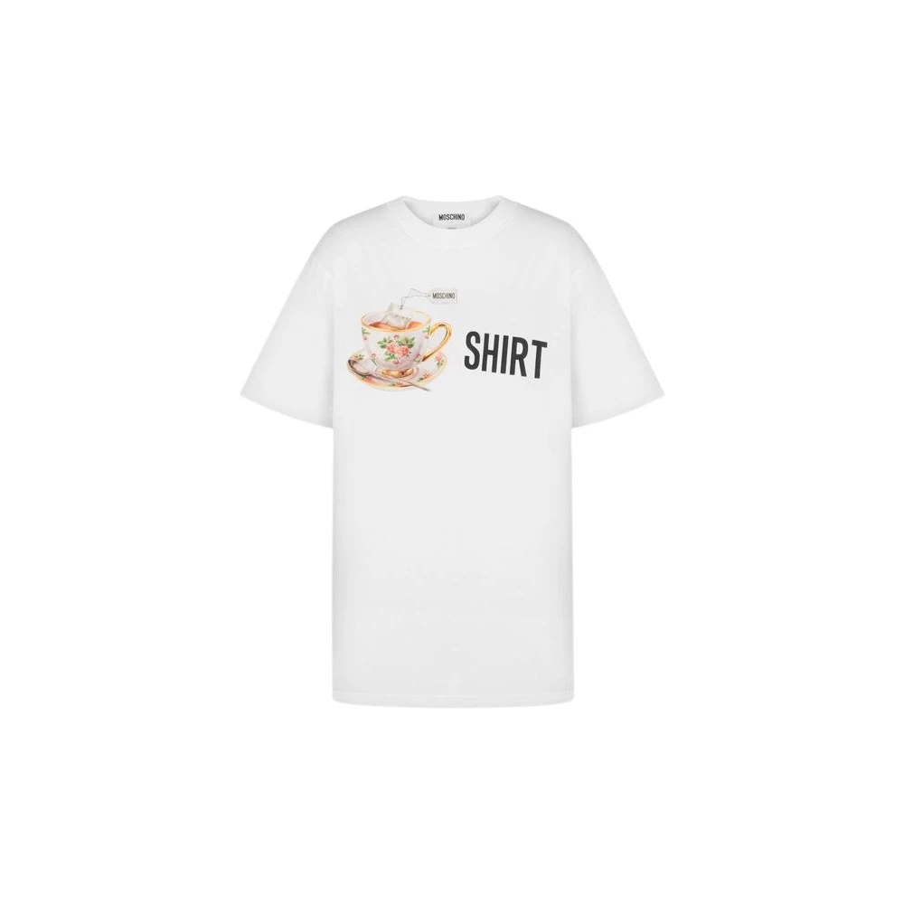 Moschino Unisex White Printed Cotton Jersey T-Shirt