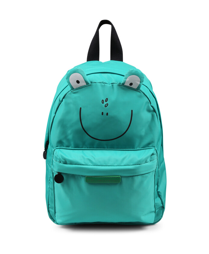 sac-a-dos-vert-en-polyester-avec-ecusson-grenouille