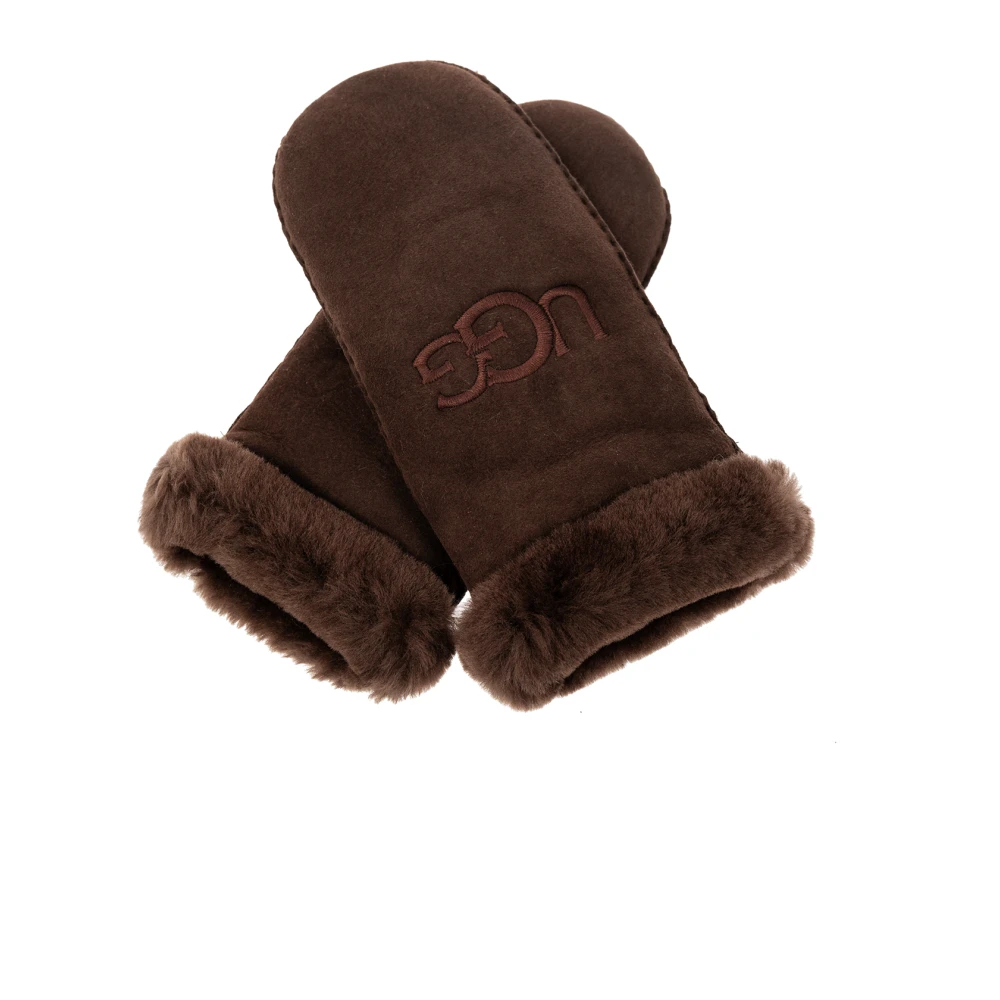 Ugg Handschoenen met logo Brown Dames