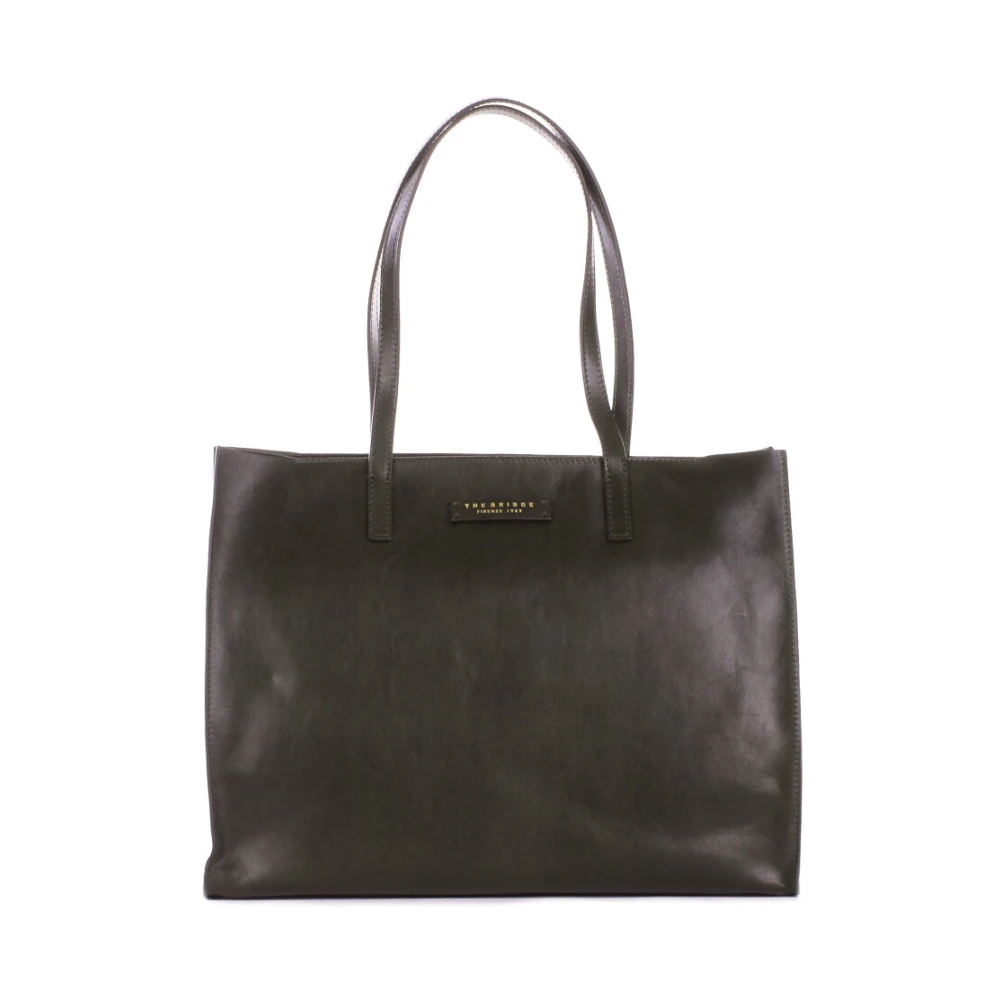 The Bridge Women's Green Shoulder Bag With Front Logo