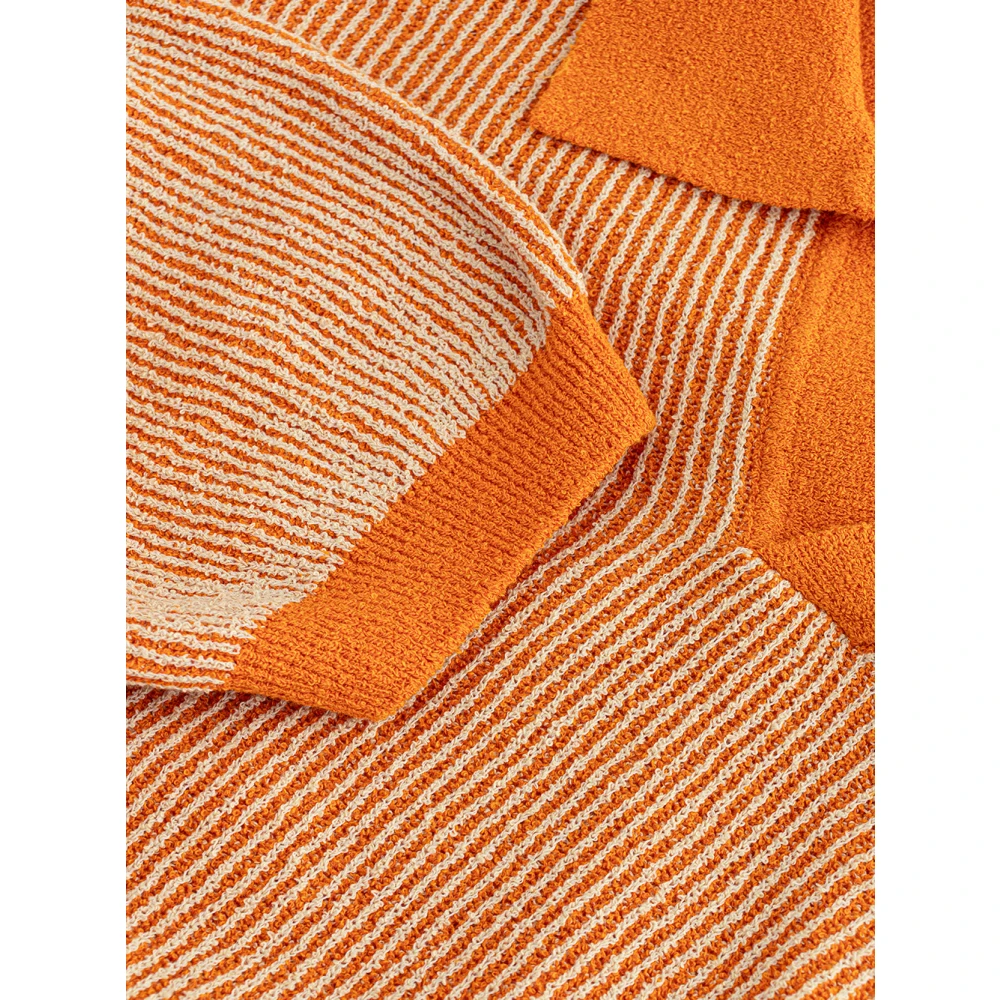 Gran Sasso Gestreept Oranje Polo Tennisshirt Orange Heren