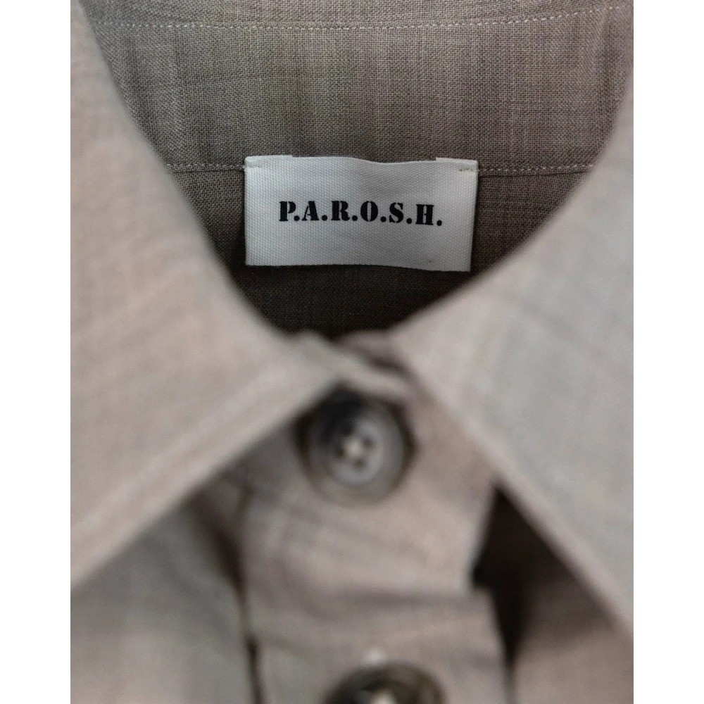 P.a.r.o.s.h. Overhemd met knoopsluiting en zakken Beige Dames
