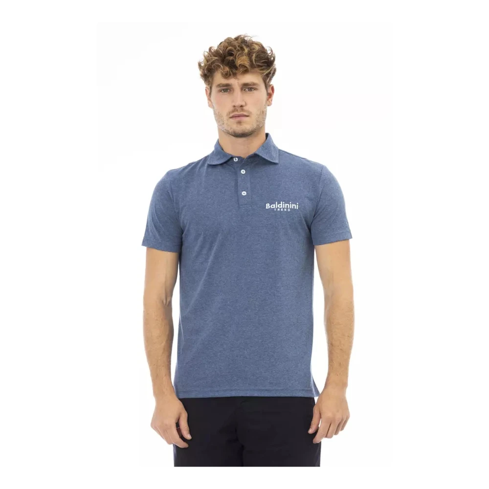 Baldinini Geborduurde katoenen polo shirt Blue Heren