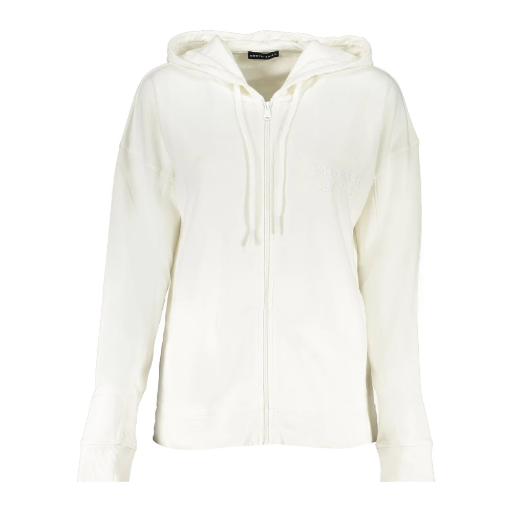 North Sails Hoodie met rits en zakken White Dames