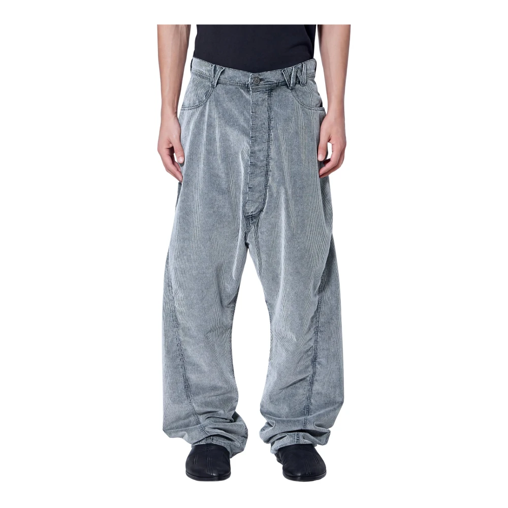 Vivienne Westwood Twisted Seam Jeans Denim A Coste Lavato Grigio S Uomo - Immagine 3
