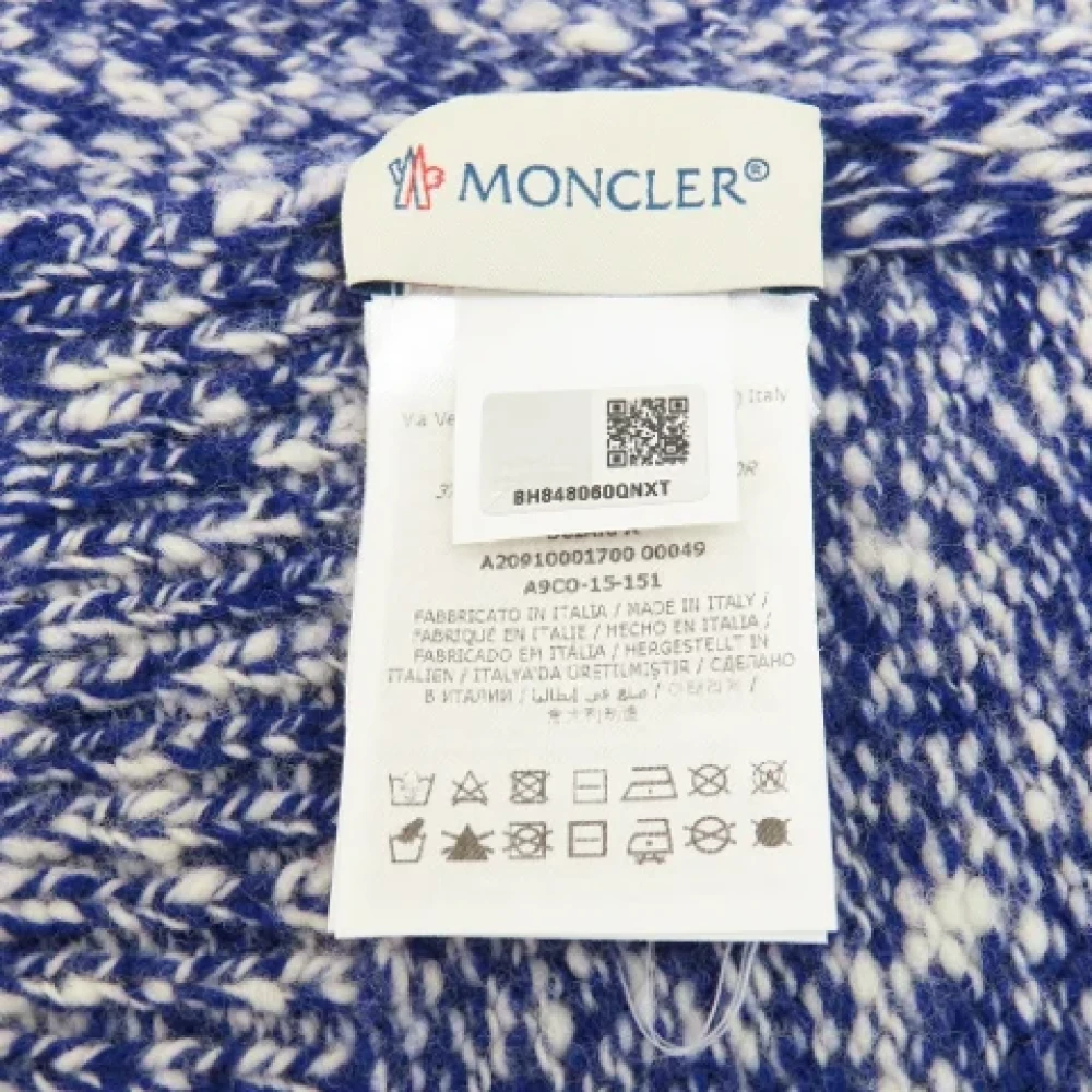 Moncler Pre-owned Wool scarves Blue Dames